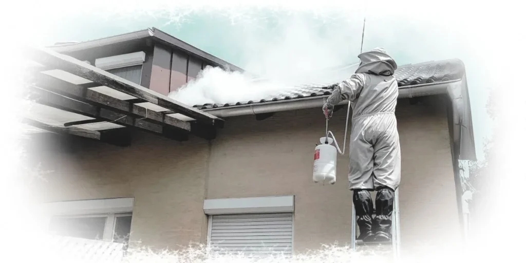 darázsirtás egy tetőn